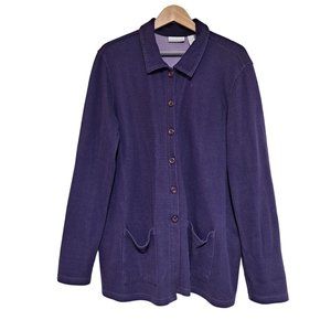 Cascade Blue Coat Women Size Extra Large Long Sleeve Button Down CollarJacket